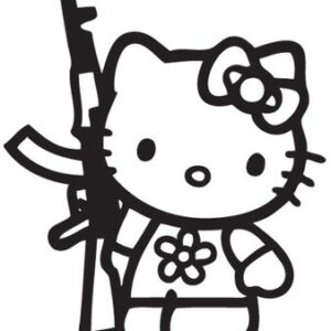 Hello Kitty AK47-essel matrica