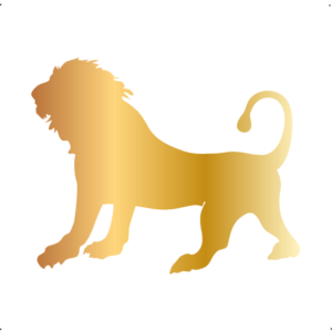 Álló oroszlán autó matrica arany #368
