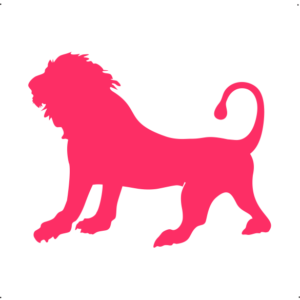 Álló oroszlán autó matrica pink #367