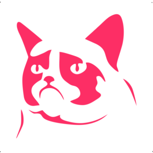 Grumpy cat autó matrica pink #427