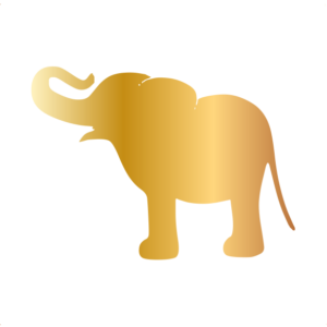 Vidám elefánt autó matrica arany #623