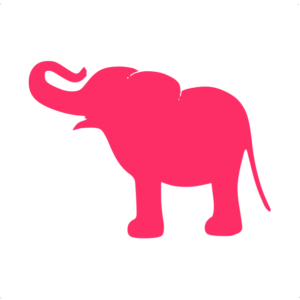 Vidám elefánt autó matrica pink #622