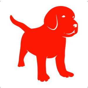 Kistestű kutya autó matrica piros #225