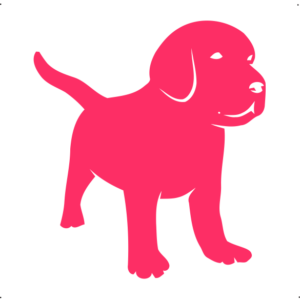 Kistestű kutya autó matrica pink #223