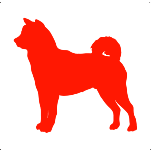 Akita kutya autó matrica piros #230